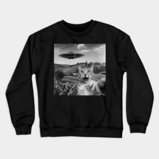 Cat Selfie UFOs Crewneck Sweatshirt