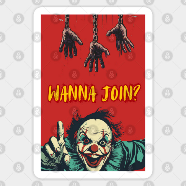 Scary Clown Wants to Show his Room Sticker by TuncGK