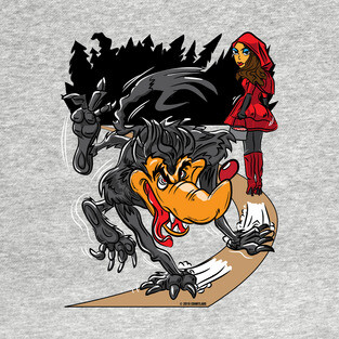 BIG BAD WOLF AND RED RIDING HOOD CARTOON T-Shirt