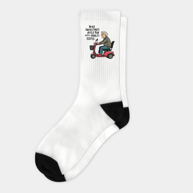Never Underestimate an Old Man With a Mobility Scooter Socks by Anticorporati