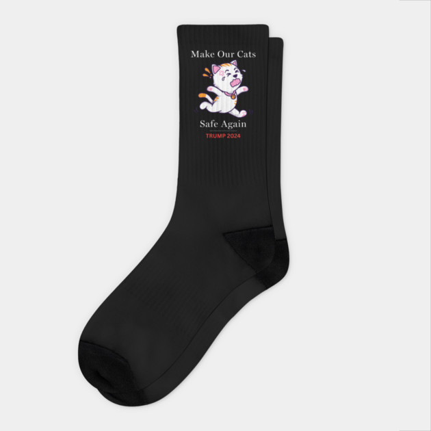Donald Trump 2024 Cat Socks by QuirkyQuest Creations
