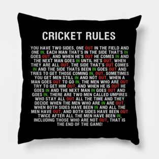 Cricket Rules Pillow