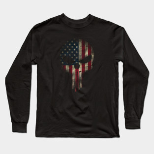 Proudly ready for action American Skull (Veterans Day) Long Sleeve T-Shirt