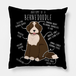 Bernedoodle Chocolate Bicolor Dog Anatomy Pillow