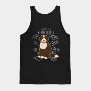 Bernedoodle Chocolate Bicolor Dog Anatomy Tank Top