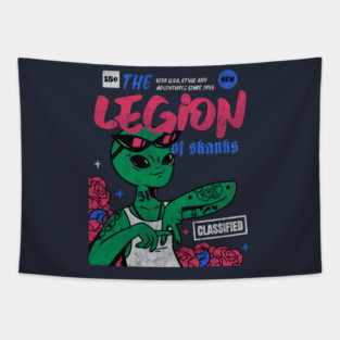 Legion Of Skanks Gangster alien comic Book cover art Tapestry