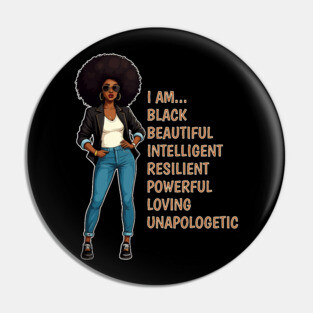 I am a Beautiful Black Woman Pin