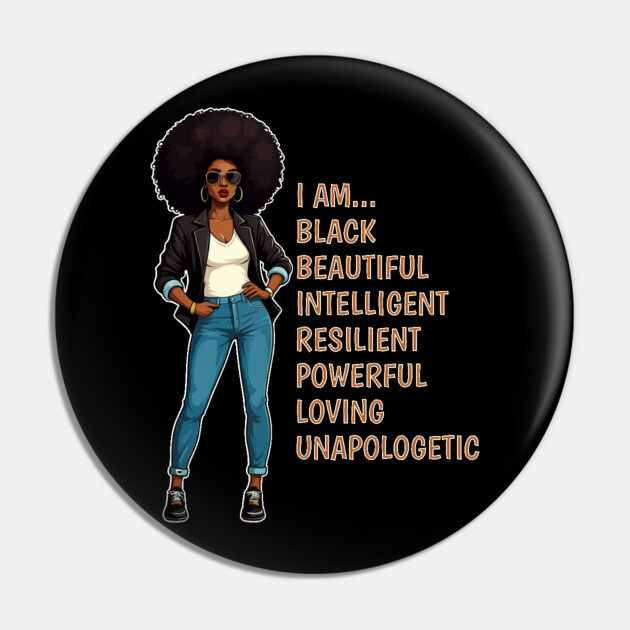 I am a Beautiful Black Woman Pin by UrbanLifeApparel