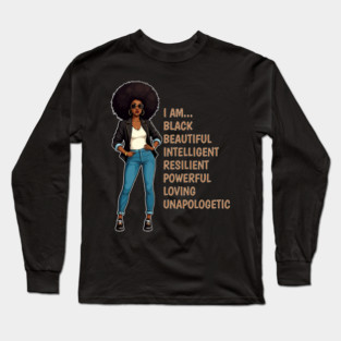 I am a Beautiful Black Woman Long Sleeve T-Shirt