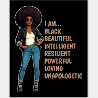 I am a Beautiful Black Woman Posters and Art