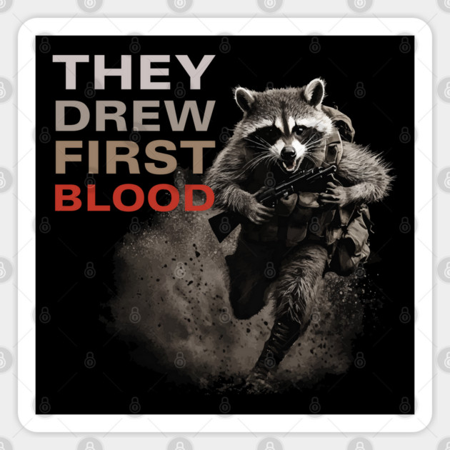 Raccoon Soldier - One Raccoon Army Sticker by TuncGK