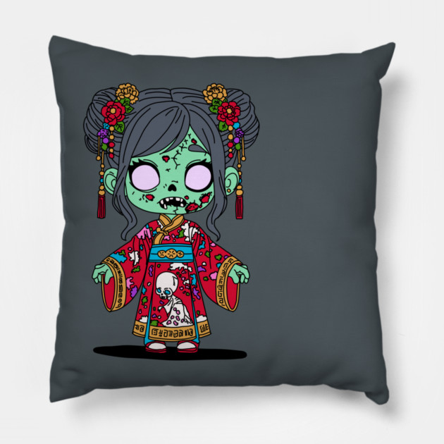 Cute Chinese Zombie Pillow by H. R. Sinclair