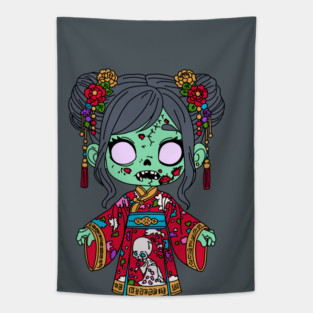 Cute Chinese Zombie Tapestry