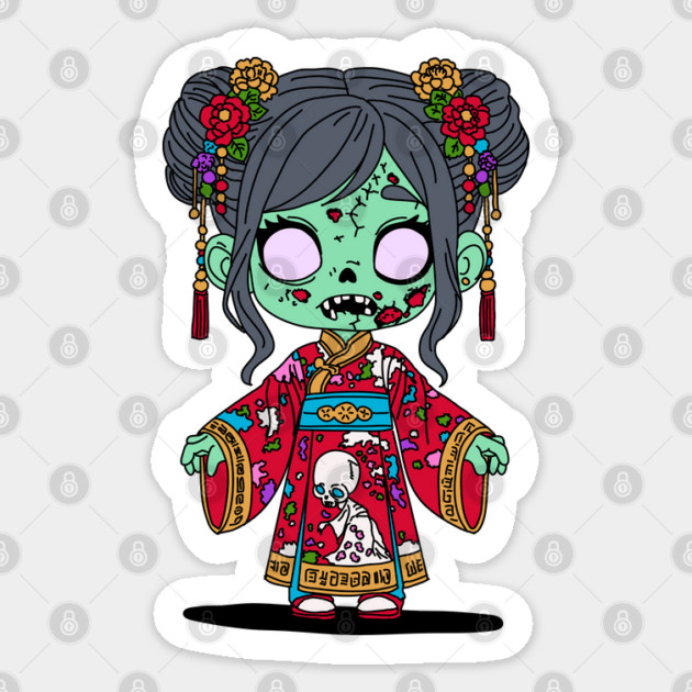 Cute Chinese Zombie Sticker by H. R. Sinclair