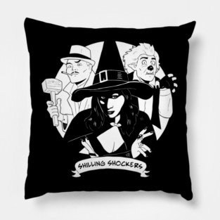 Shilling Shockers Trio Penny, Garou, Von Bulow works well on DARK shirts - Brian Maze design Pillow