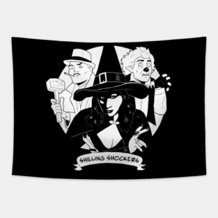 Shilling Shockers Trio Penny, Garou, Von Bulow works well on DARK shirts - Brian Maze design Tapestry