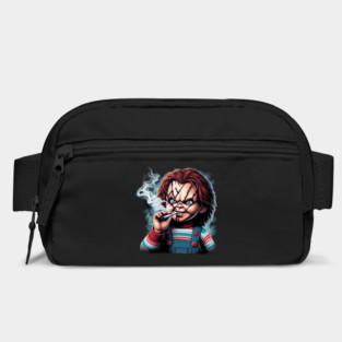 Chucky Smoking T-Shirt - Edgy Horror Icon Graphic Tee Bag