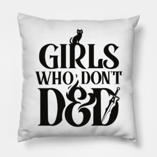 Girls Who Don't DnD - stacked logo Pillow