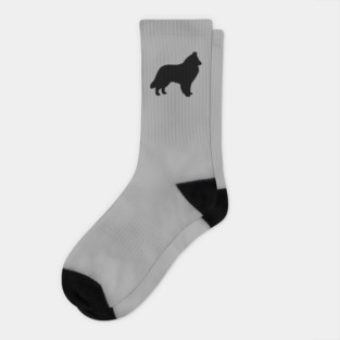 Belgian Sheepdog Silhouette Socks