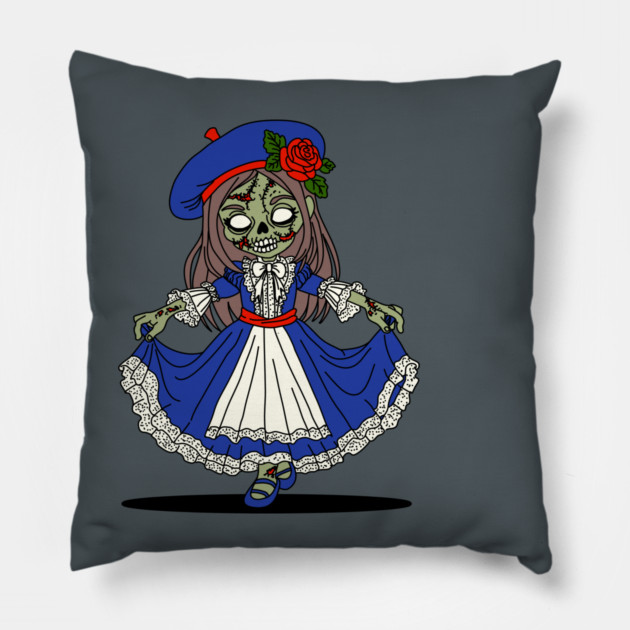 Cute French Zombie Pillow by H. R. Sinclair