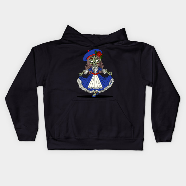 Cute French Zombie Kids Hoodie by H. R. Sinclair