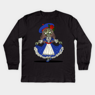 Cute French Zombie Kids Long Sleeve T-Shirt