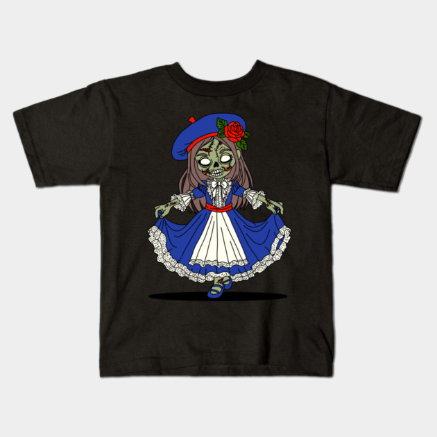 Cute French Zombie Kids T-Shirt by H. R. Sinclair