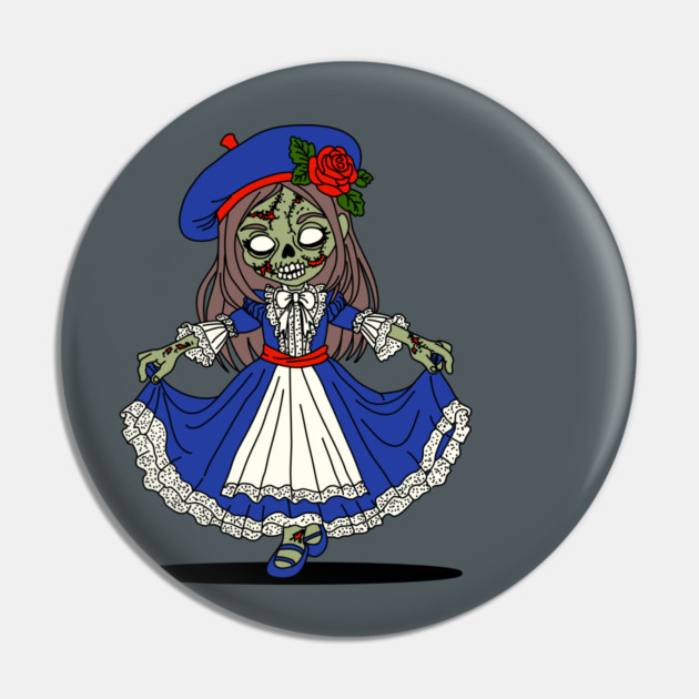 Cute French Zombie Pin by H. R. Sinclair