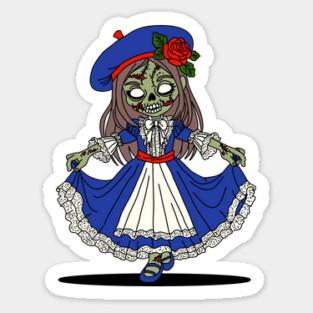 Cute French Zombie Sticker