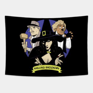 Shilling Shockers Trio Penny, Garou, Von Bulow - COLOR logo - Brian Maze design Tapestry