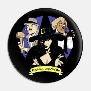 Shilling Shockers Trio Penny, Garou, Von Bulow - COLOR logo - Brian Maze design Pin