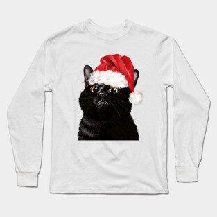 Christmas Black Cat Long Sleeve T-Shirt