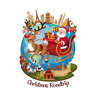 Vintage Retro Global Christmas Roadtrip T-Shirt