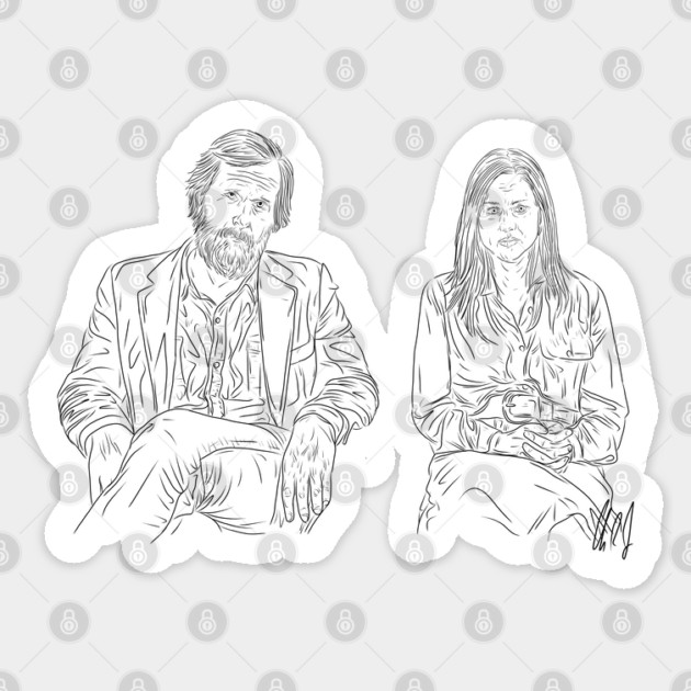 Squid & the Whale: Parents [Outline] Sticker by 51Deesigns