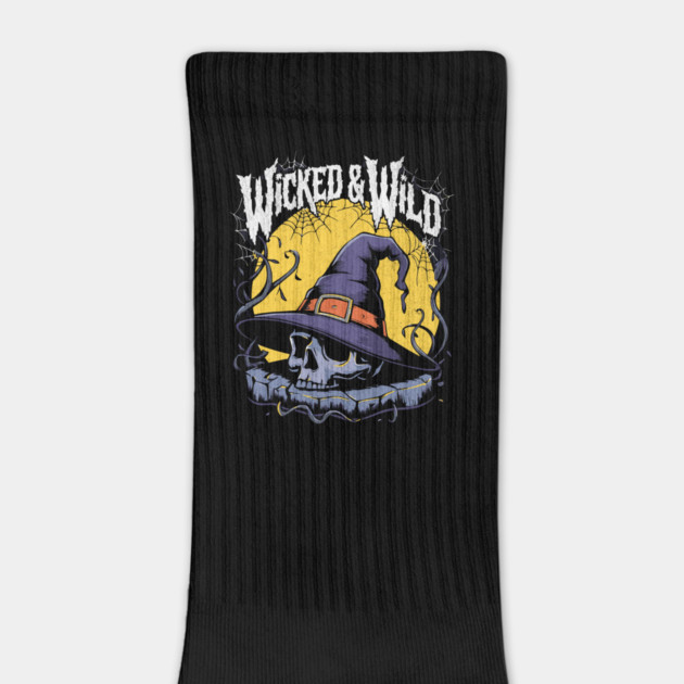 Wicked & Wild Skull with Witch Hat Halloween Design by Designed By Marty