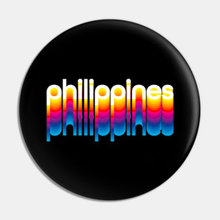 Filipino Pride - Colorful Rainbow Graphic - Proud Filipino Pin