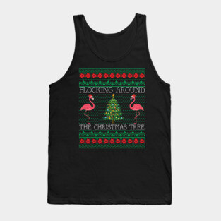Funny Classic Christmas Flamingo Ugly Christmas Sweater Tank Top