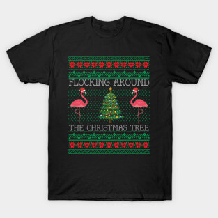 Funny Classic Christmas Flamingo Ugly Christmas Sweater T-Shirt