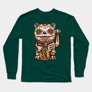 Day of the Dead Maneki-Neko Lucky Shirt Long Sleeve T-Shirt