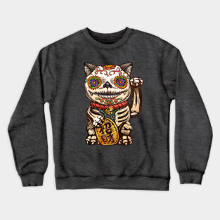 Day of the Dead Maneki-Neko Lucky Shirt Crewneck Sweatshirt