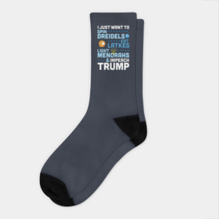 Hanukkah Anti Trump Funny Impeach Trump Chanukah Socks