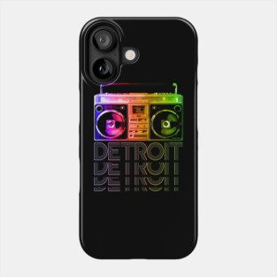 DETROIT Rainbow Boombox Phone Case