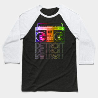 DETROIT Rainbow Boombox Baseball T-Shirt