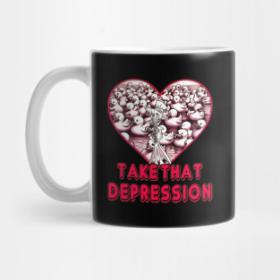 Take That Depression Funny Meme  - Hazbin Hotel Lucifer With His Rubber Duckies Mug