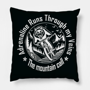 cycling funny roadbike,  cycling enthusiast  Mountain Biking, The Mountain calls me I am a MTB Wolf/ Bike Downhill Pillow