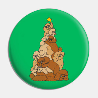 Christmas Tree Poodle Pin