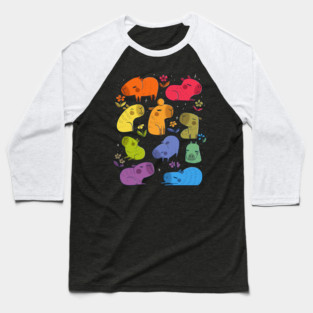 Rainbow Capibara Baseball T-Shirt