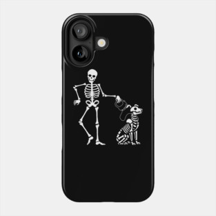 Skeleton Dog Walker Pet Sitter Halloween Phone Case