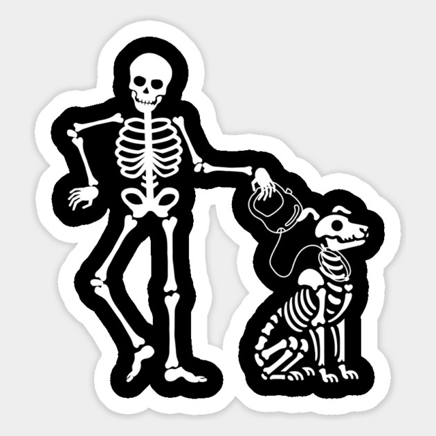 Skeleton Dog Walker Pet Sitter Halloween Magnet by The WYLD Tribe