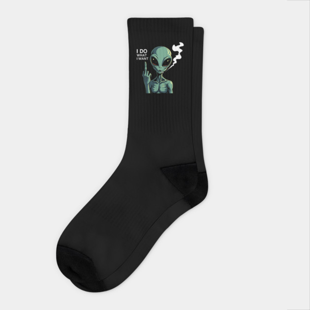 I Do What I Want Sarcastic Attitude Middle Finger Gesture Socks by Anticorporati